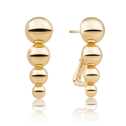 Earrings | Bubble Push Back Earrings - Gold