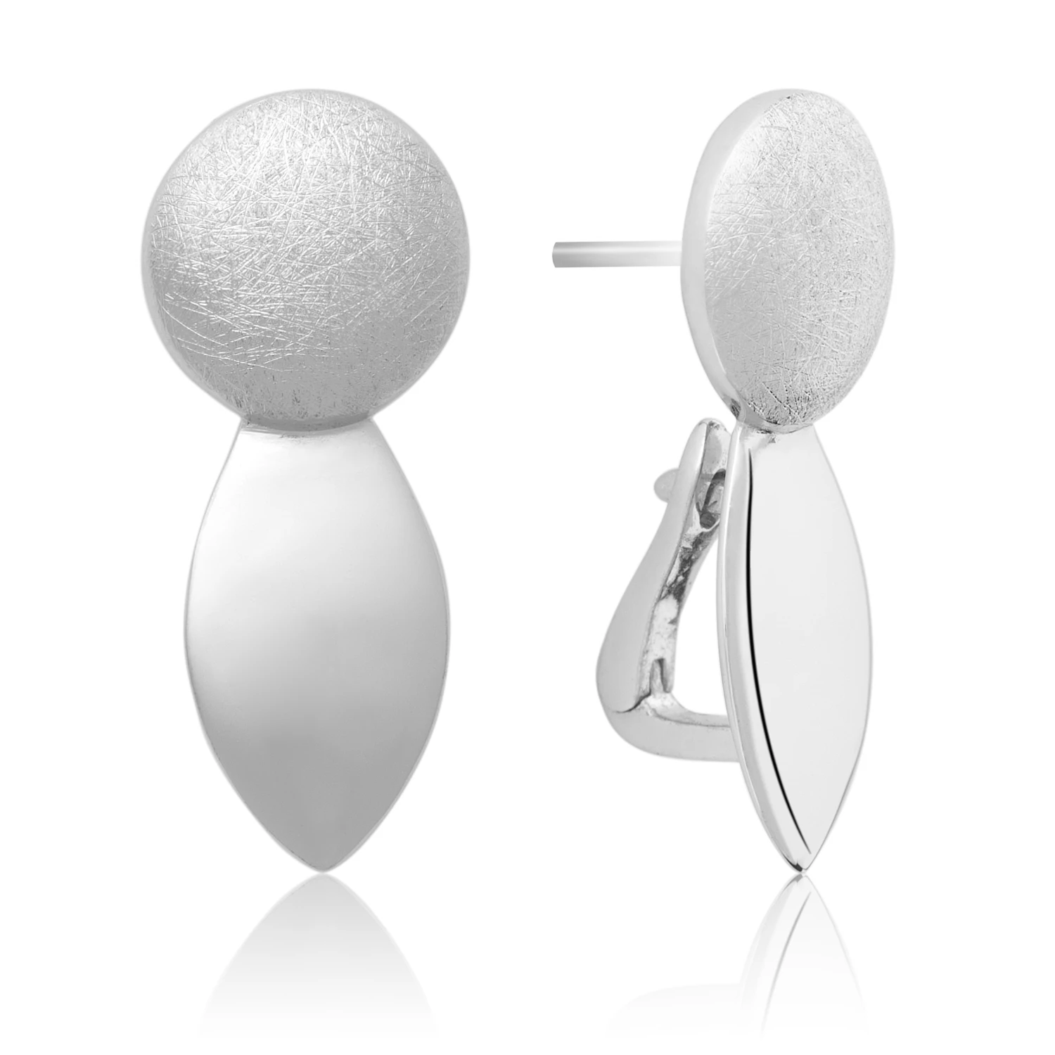 Earrings | Core Push Back Earrings Silver - Matt