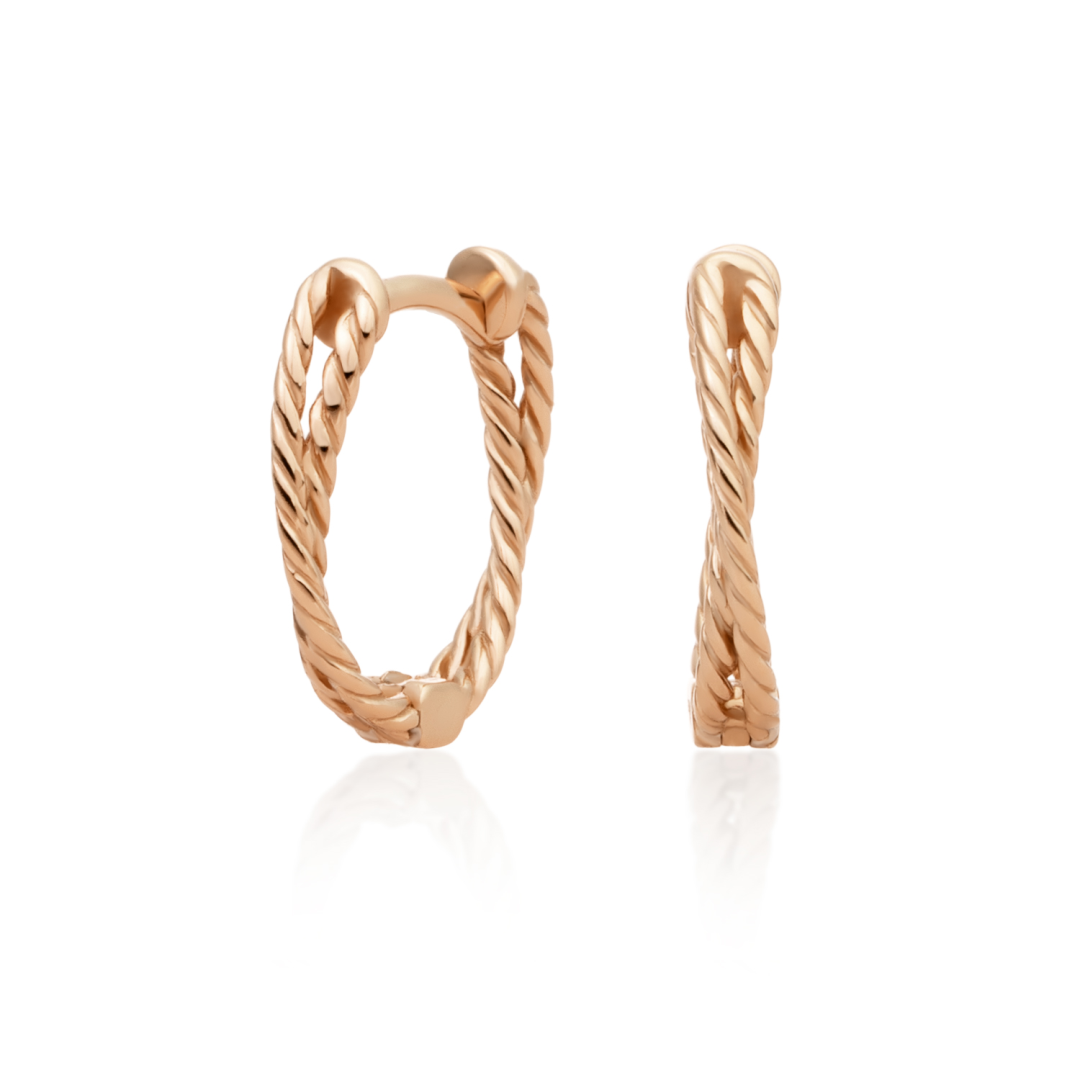 Earrings | Double Twist Rose Gold - Polished