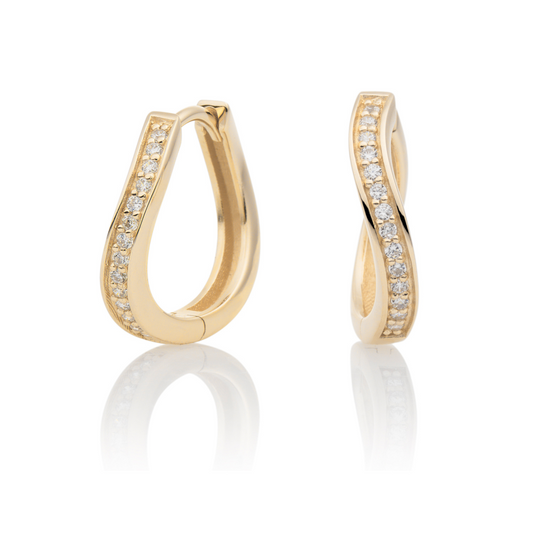 Earrings | Flare Crystal Gold - CZ polished