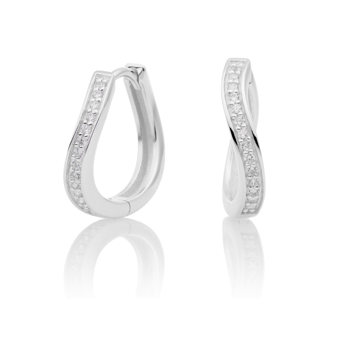Earrings | Flare Crystal Silver - CZ polished