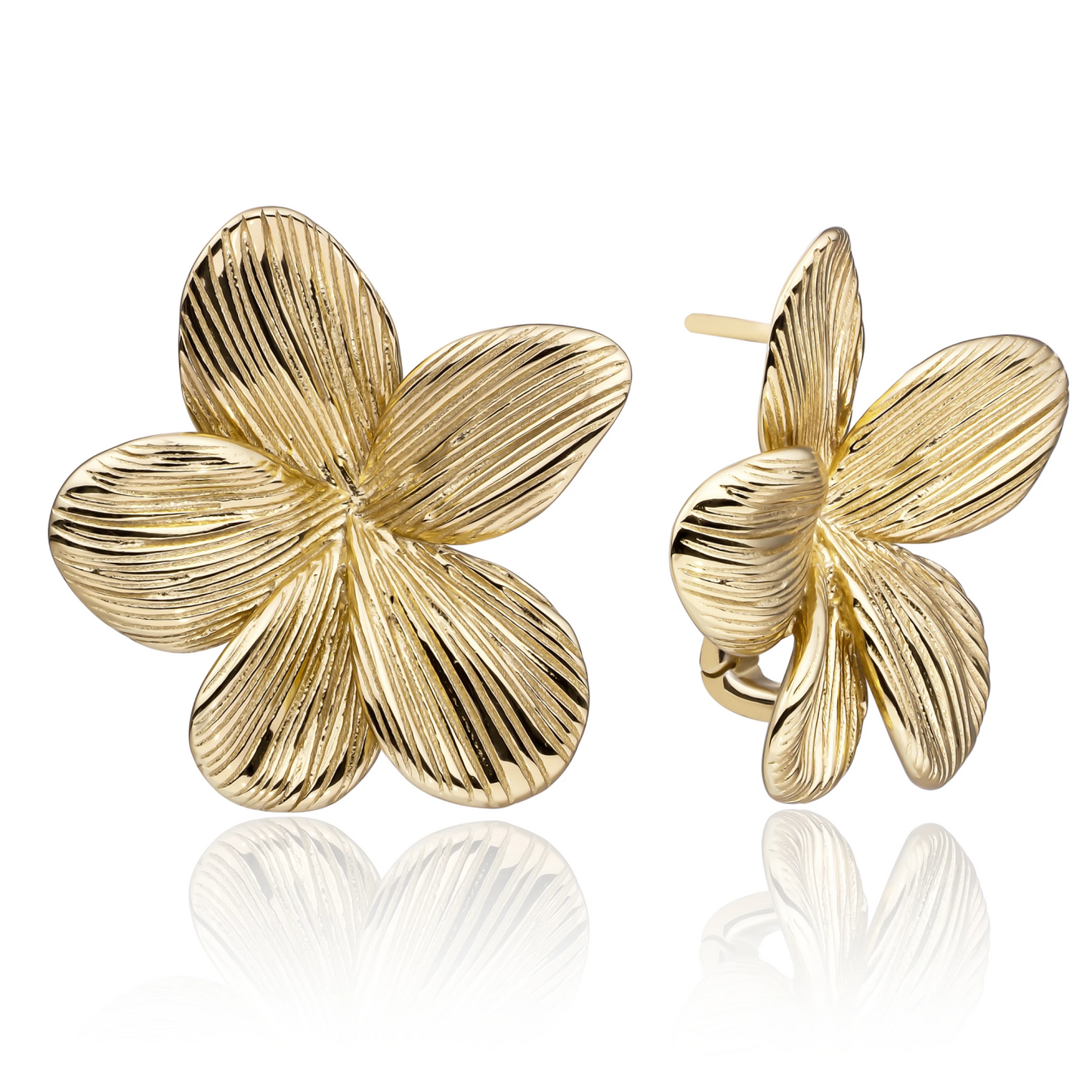 Earrings | Flora Push Back Earrings Gold