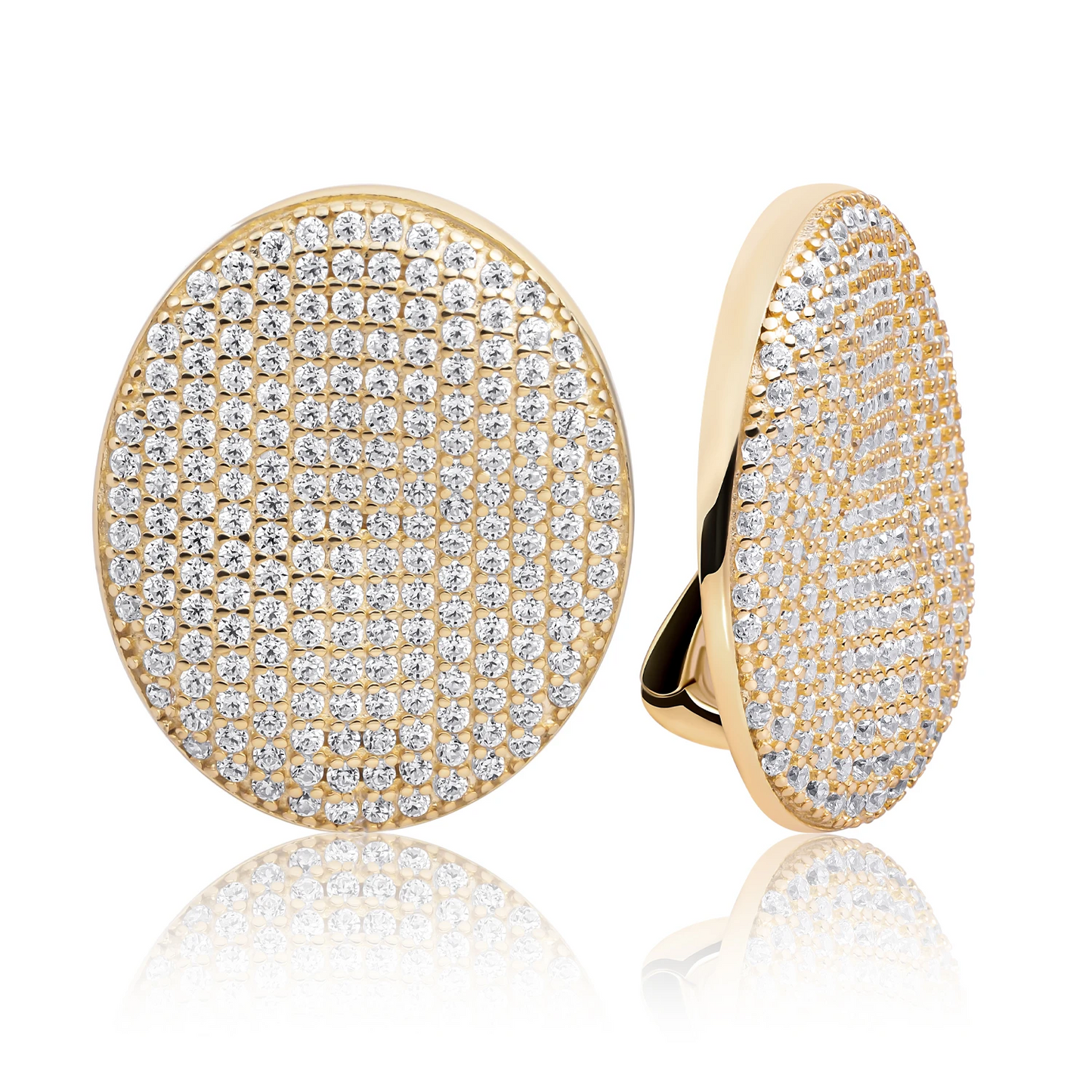 Earrings | Fuse Push Back Earrings Gold - CZ