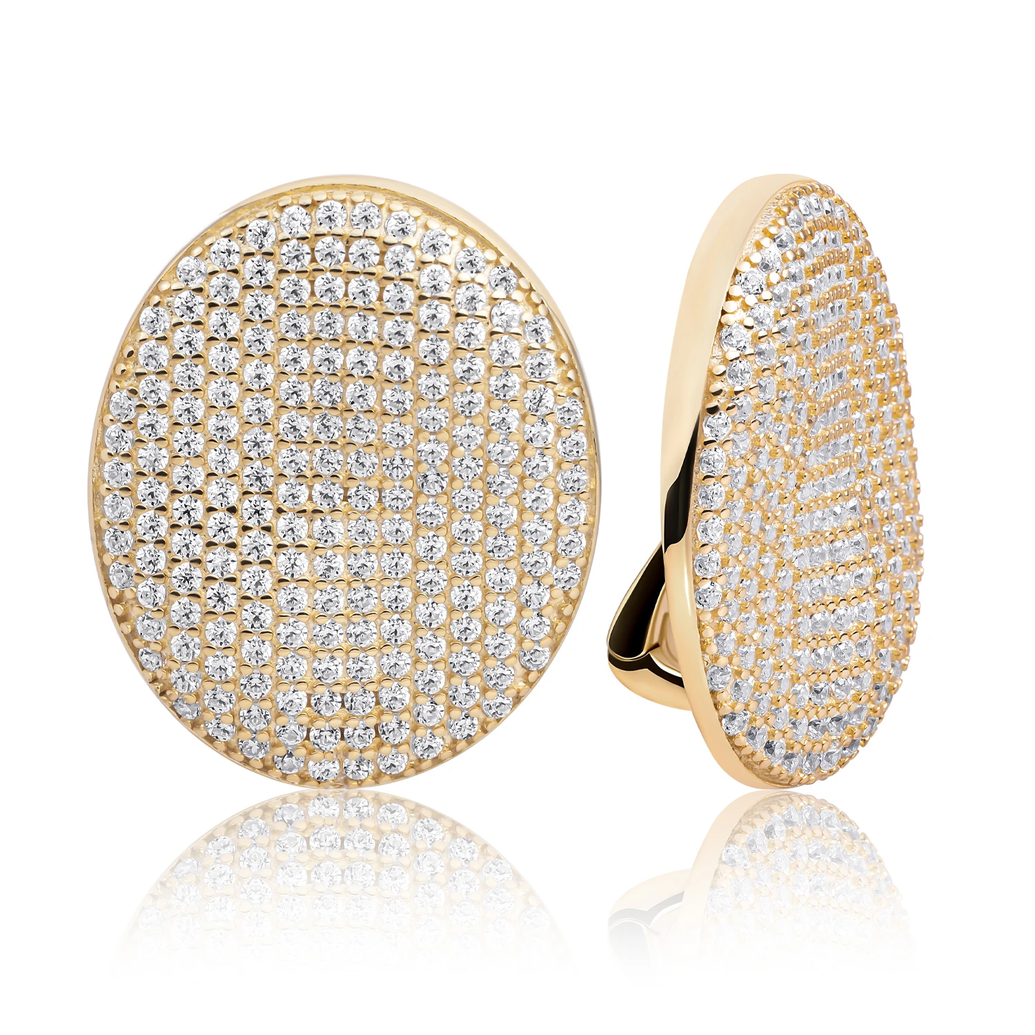 Earrings | Fuse Push Back Earrings Gold - CZ