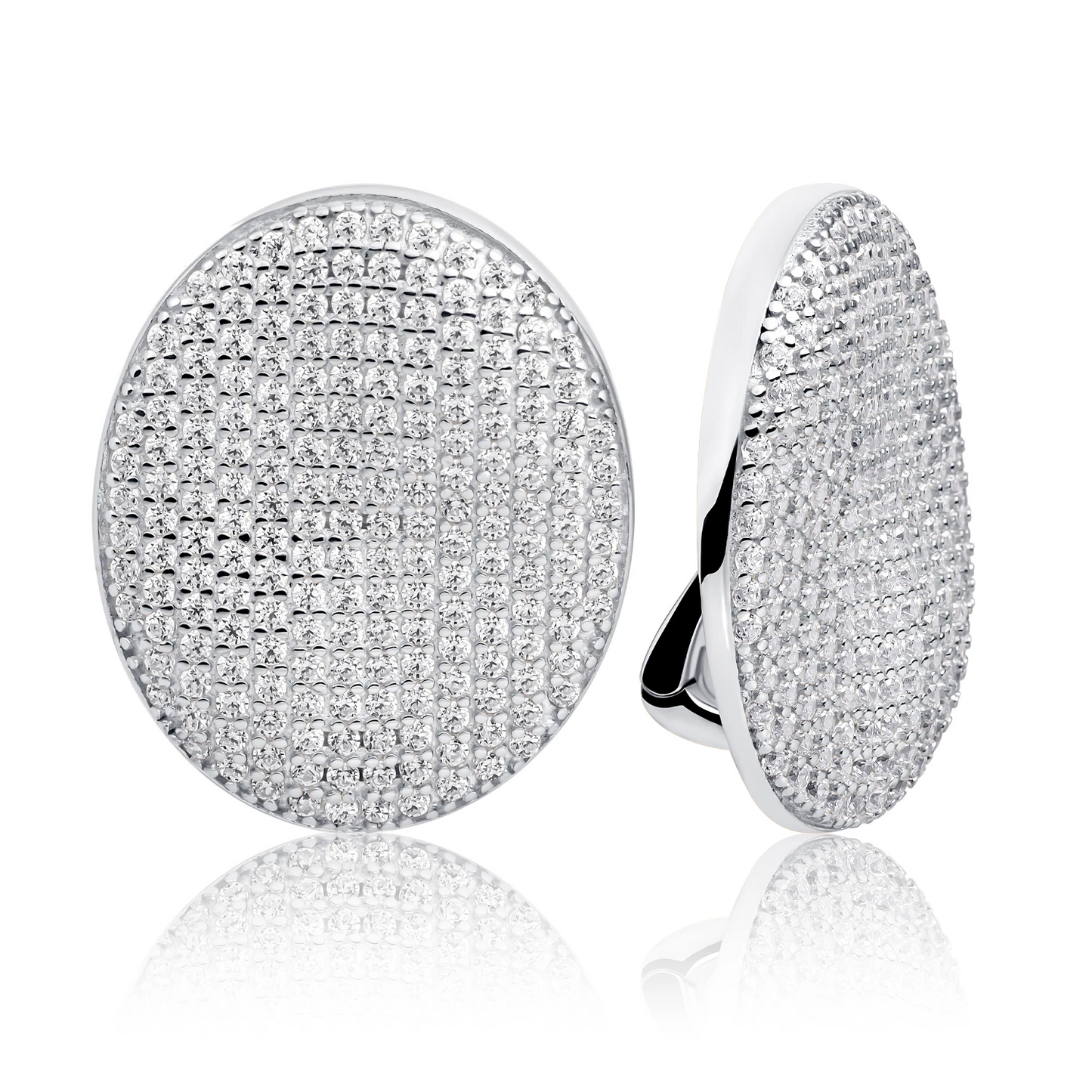 Earrings | Fuse Push Back Earrings Silver - CZ
