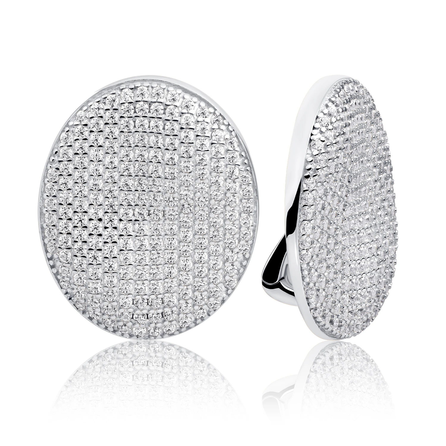 Earrings | Fuse Push Back Earrings Silver - CZ