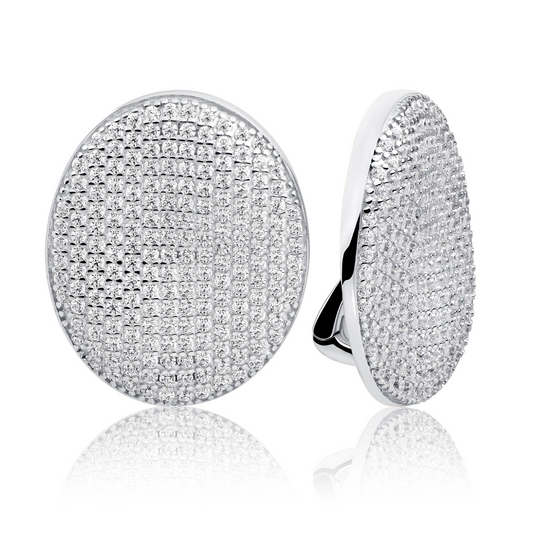 Earrings | Fuse Push Back Earrings Silver - CZ