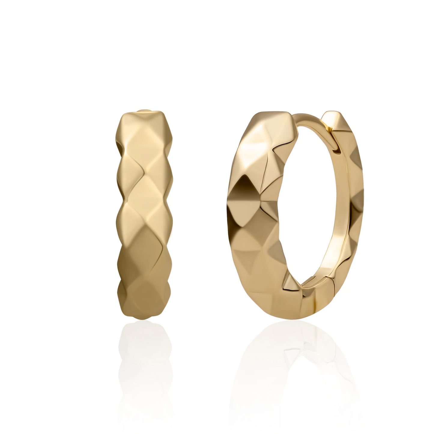 Earrings | Multi Edge Huggies Gold