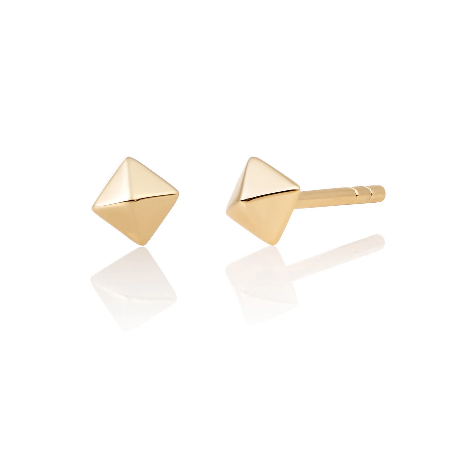 Earrings | Pyramid Edge Studs - Gold