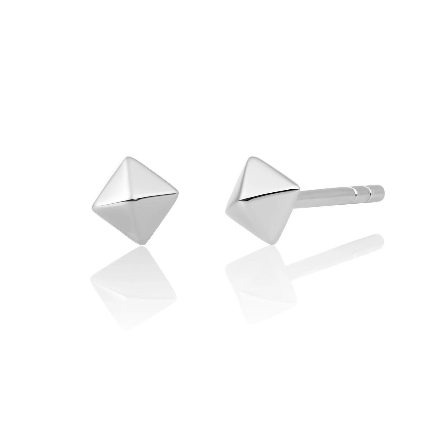 Earrings | Pyramid Edge Studs - Silver