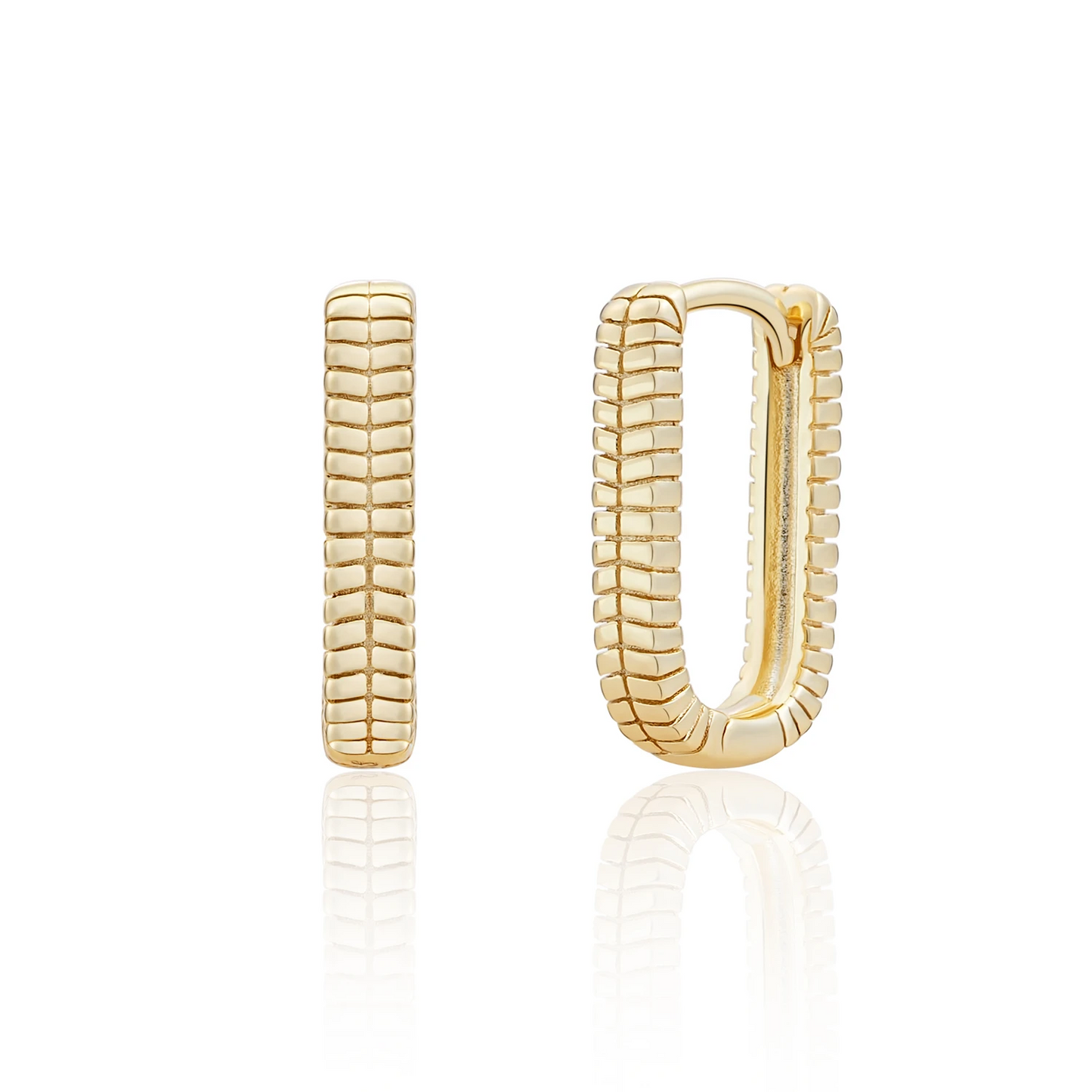 Earrings | Square Huggies Gold