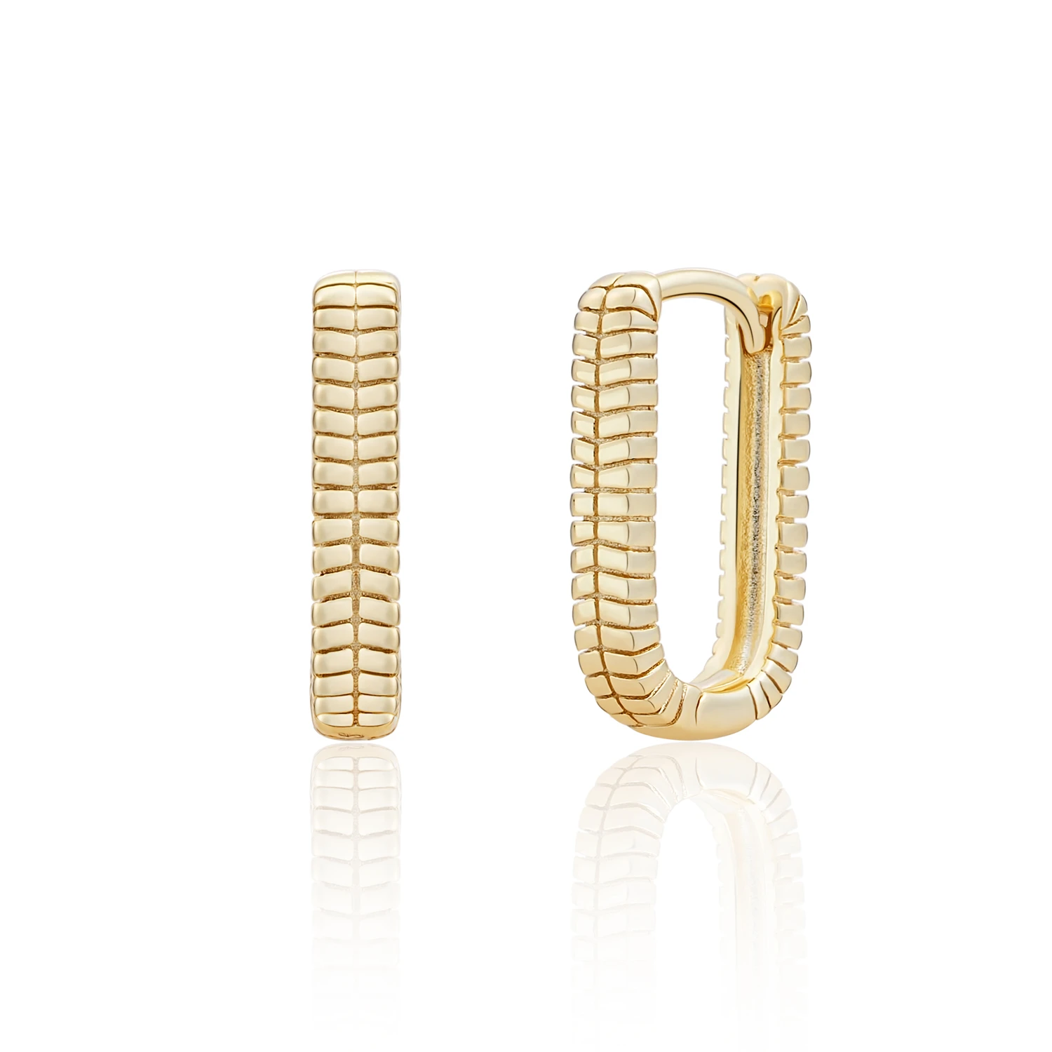 Earrings | Square Huggies Gold