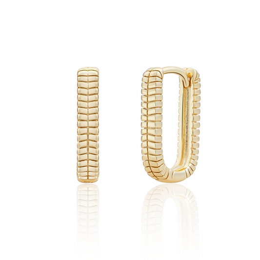 Earrings | Square Huggies Gold