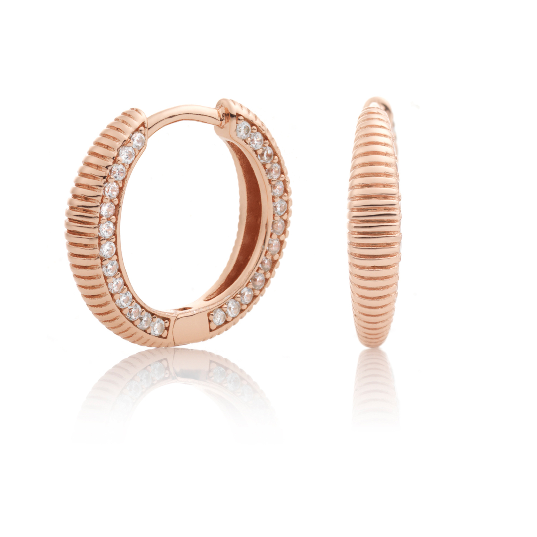 Earrings | Starburst Crystal Rose Gold - CZ polished