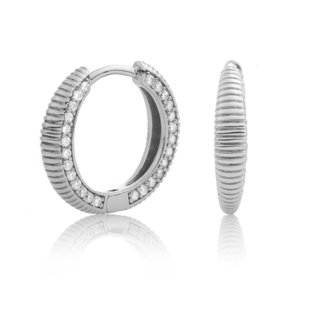 Earrings | Starburst Crystal Silver - CZ polished