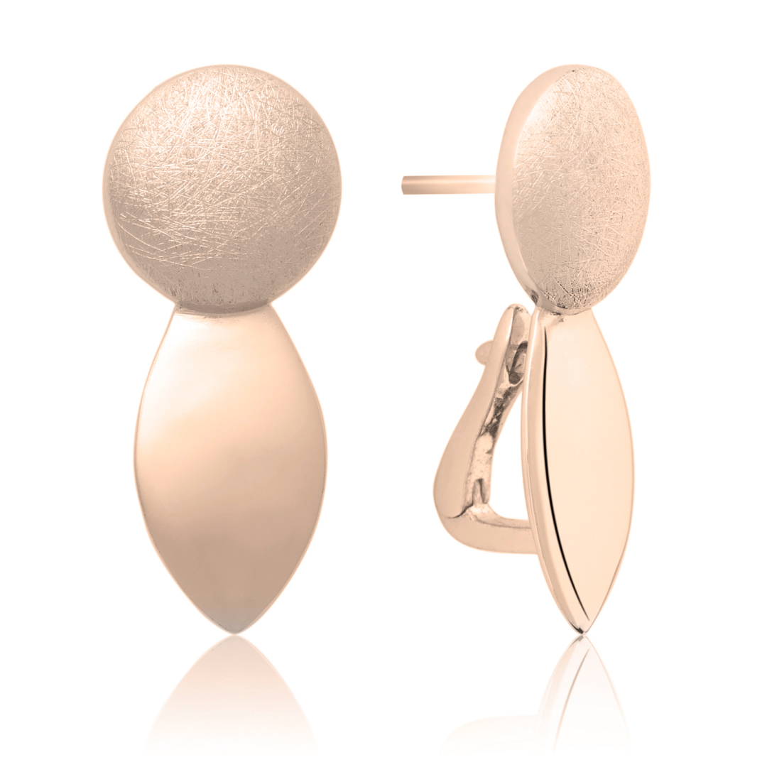 Earrings | The Core Mat Rose Gold - Double pin - Matt polished
