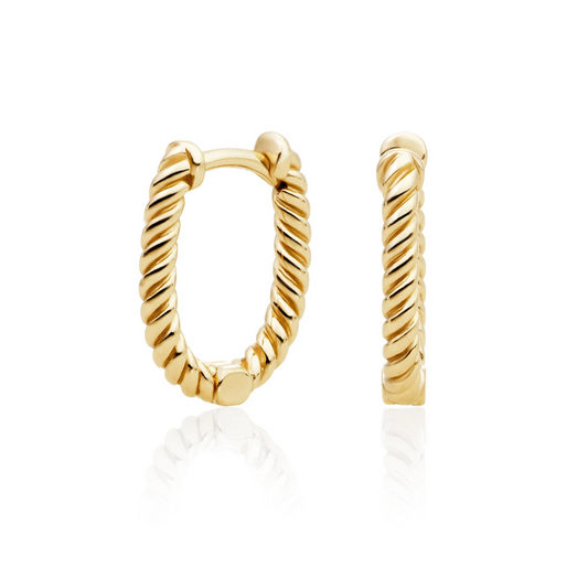 Earrings | Twist Huggies Gold