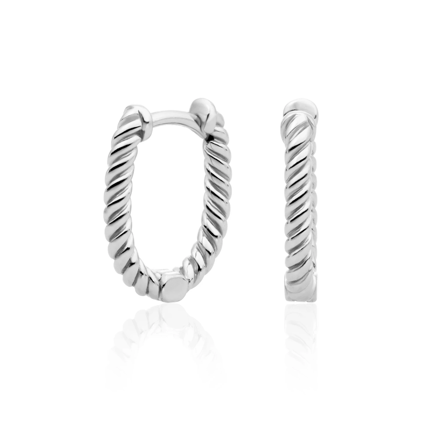 Earrings | Twist Huggies Silver