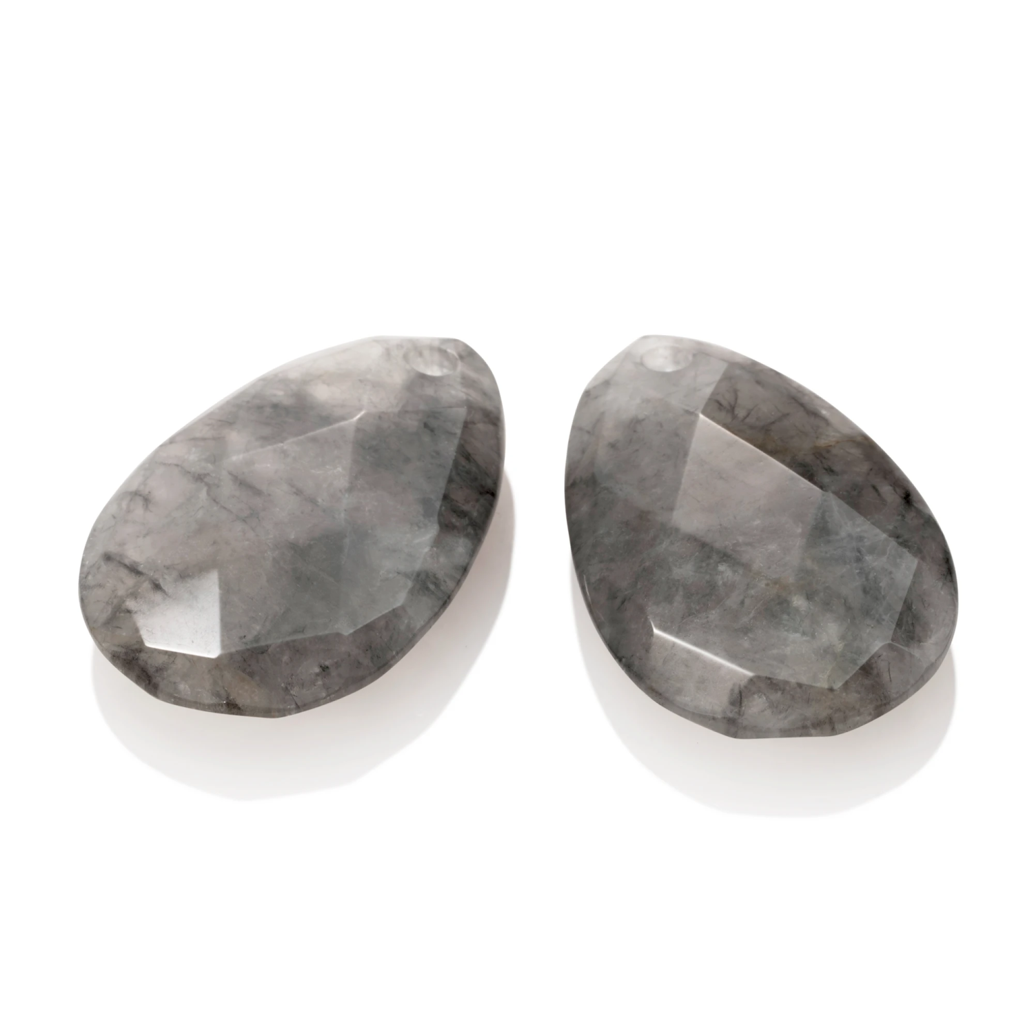Earstones - Big Bang - Black Rutilated Quartz