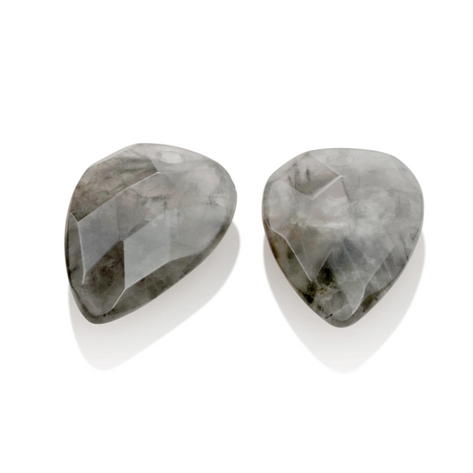 Earstones | Blossom - Facet Black Rutilated Quartz