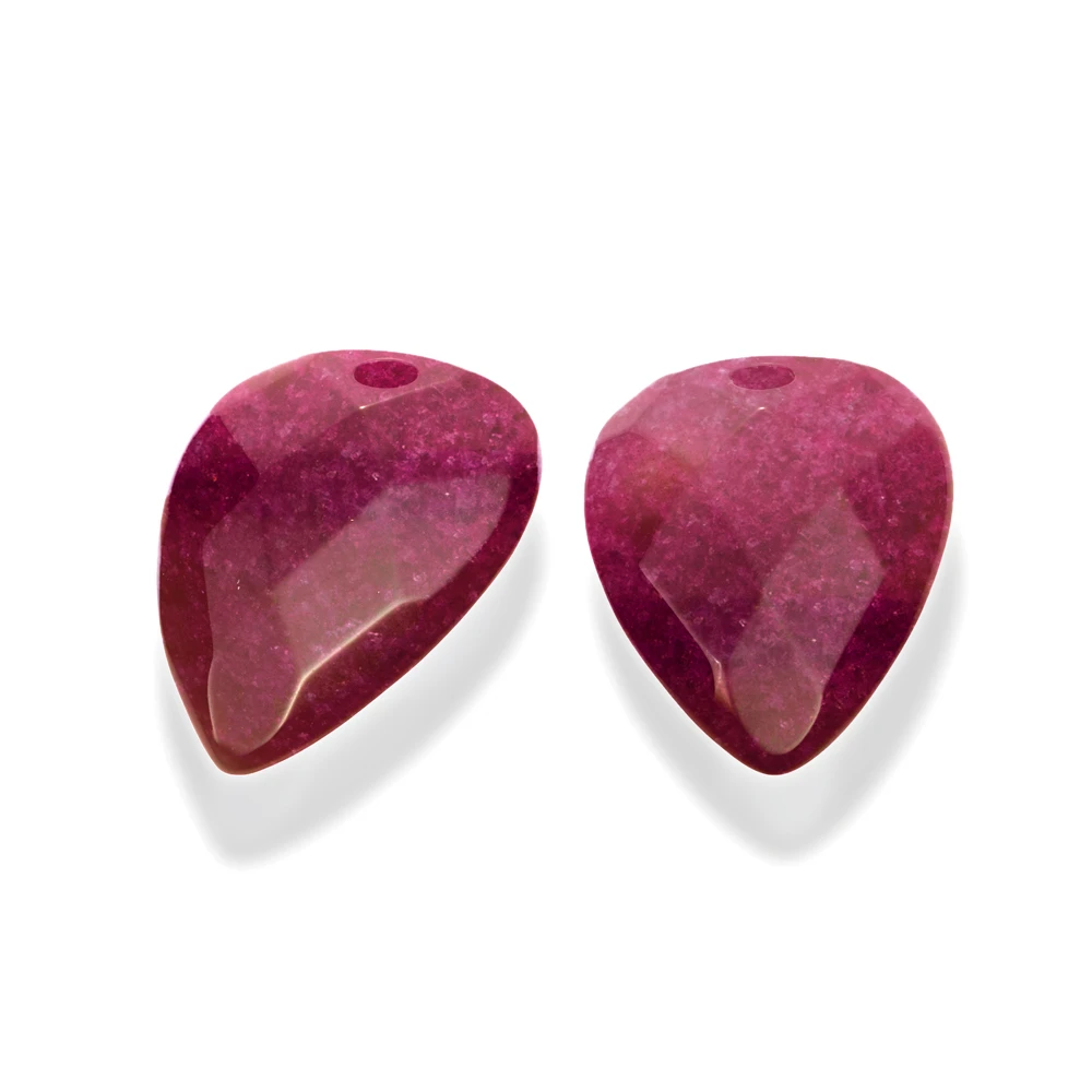 Earstones | Blossom - Facet Fuchsia Jade