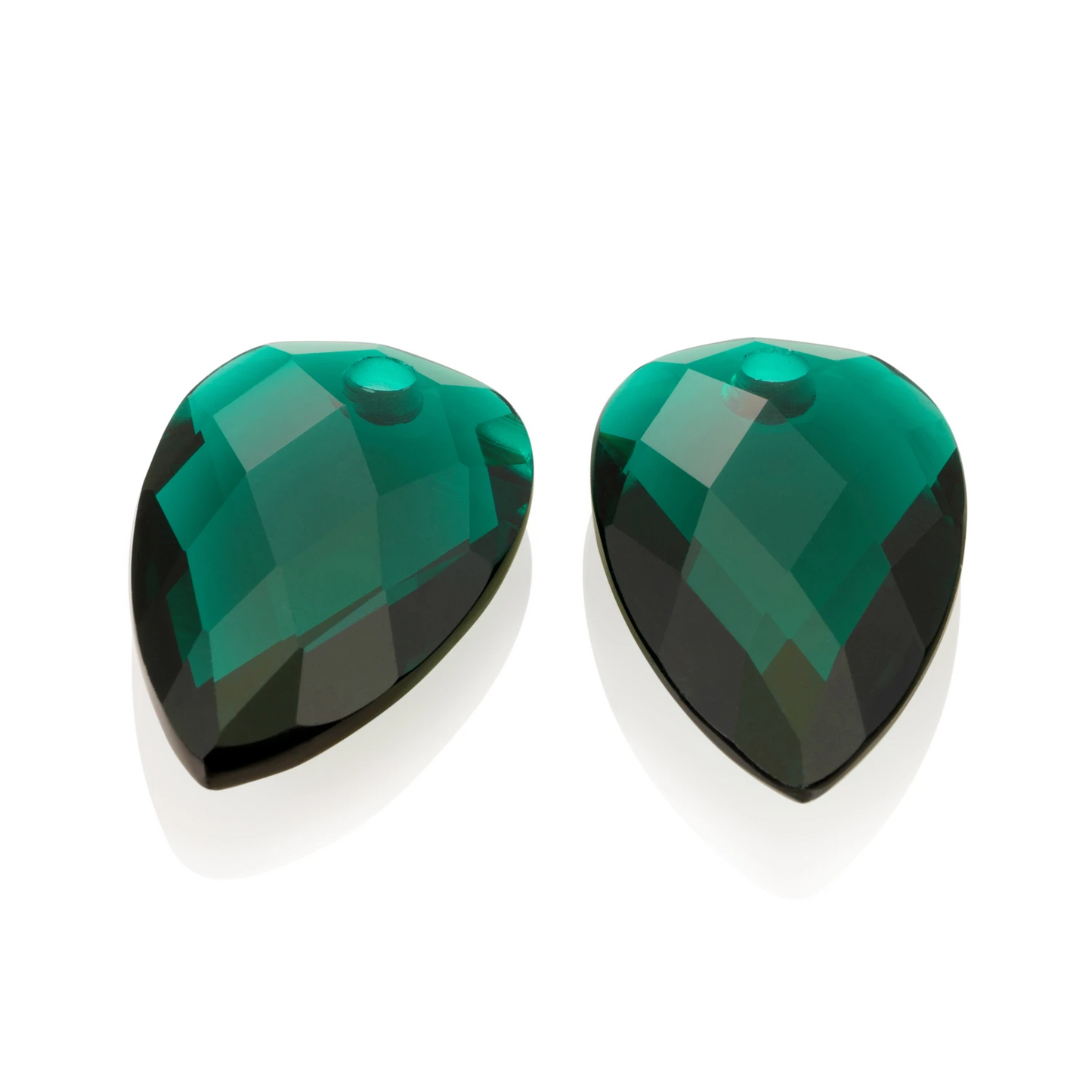 Earstones | Blossom - Facet Petrol Green Quartz