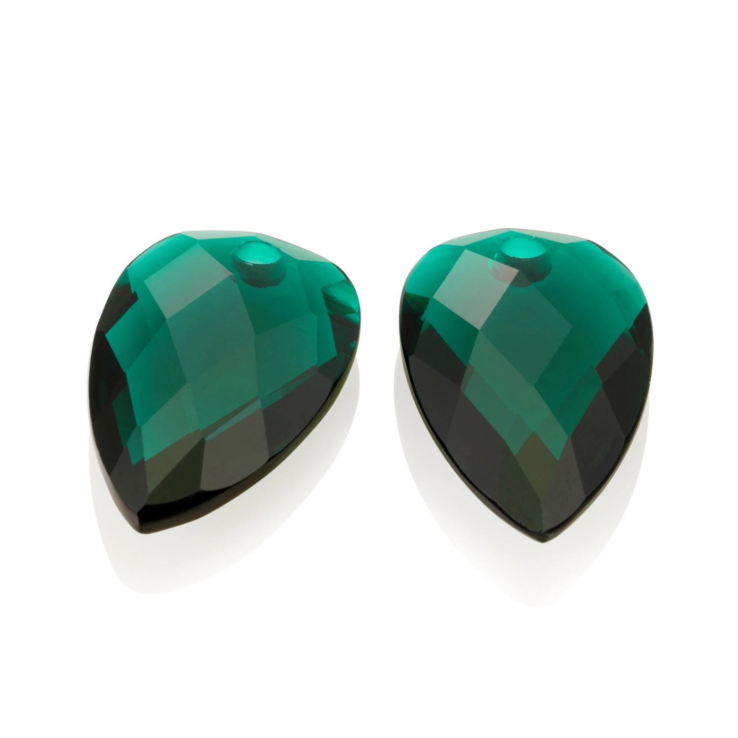 Earstones | Blossom - Facet Petrol Green Quartz