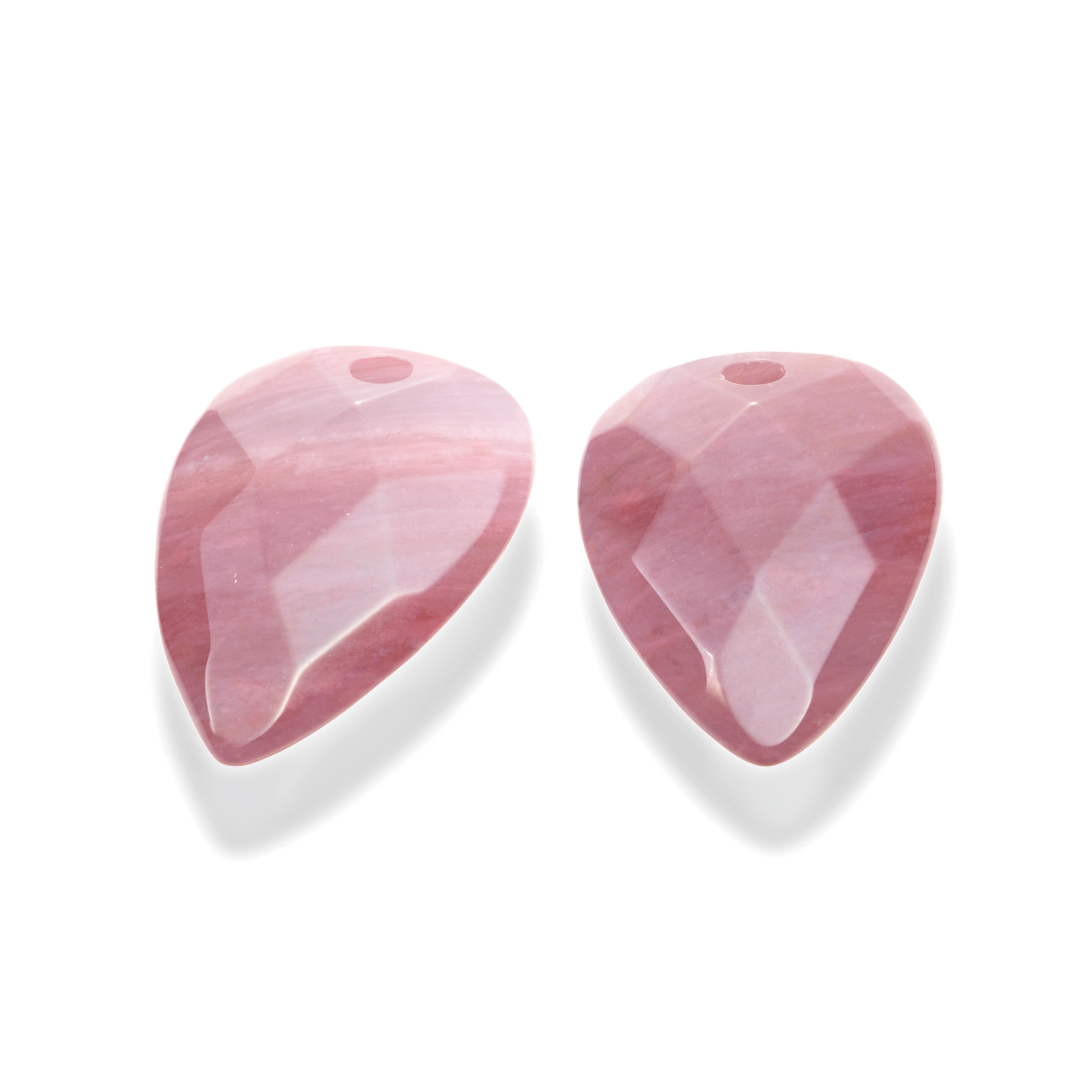Earstones | Blossom - Facet Pink Rhodonite