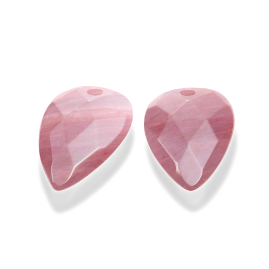 Earstones | Blossom - Facet Pink Rhodonite