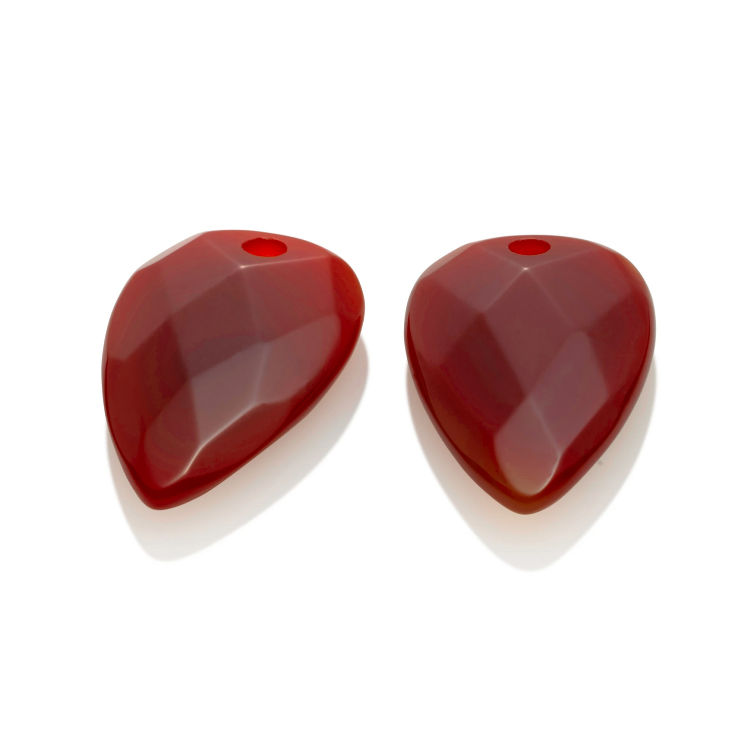 Earstones | Blossom - Facet Red Agate