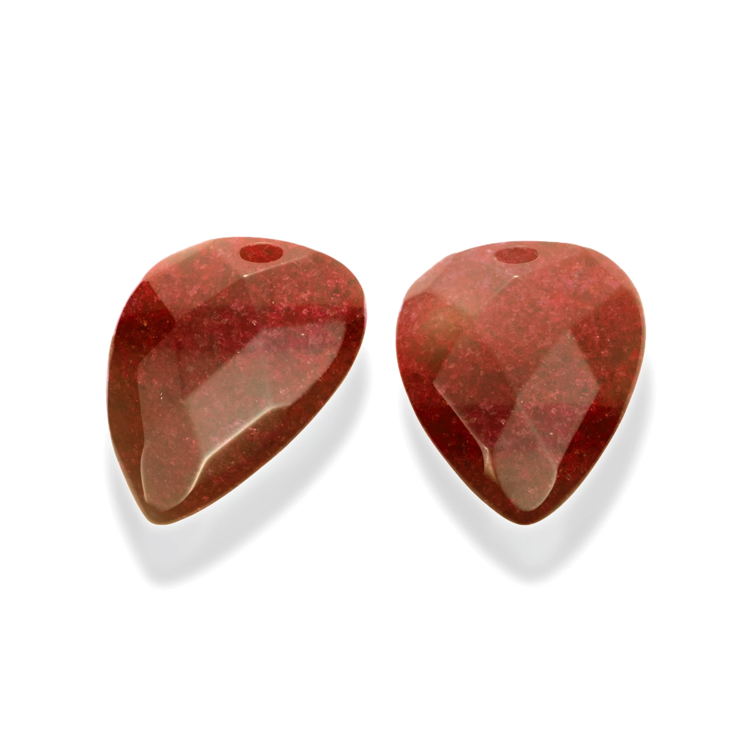 Earstones | Blossom - Facet Red Coral