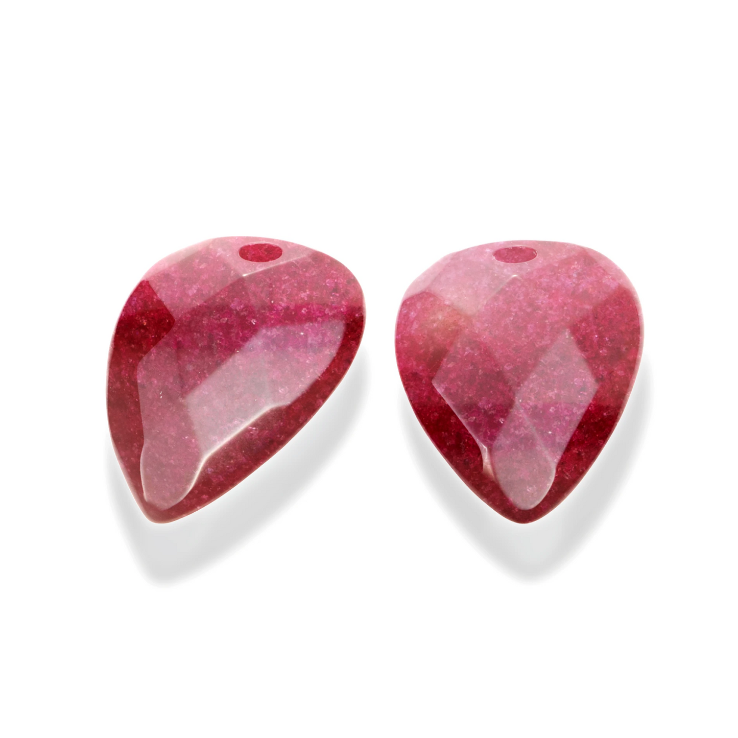 Earstones | Blossom - Facet Red Jade