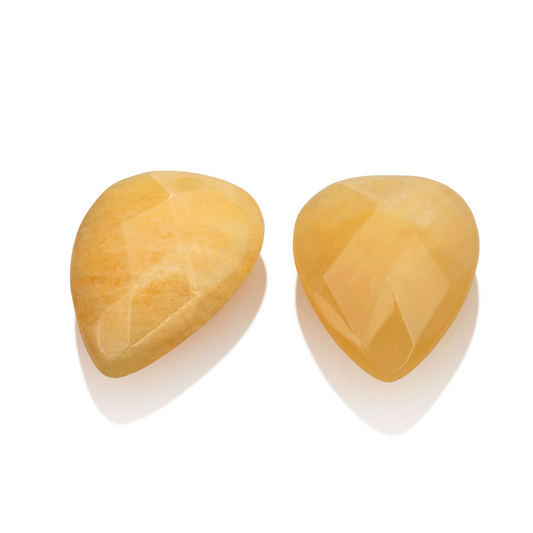 Earstones | Blossom - Facet Yellow Jade
