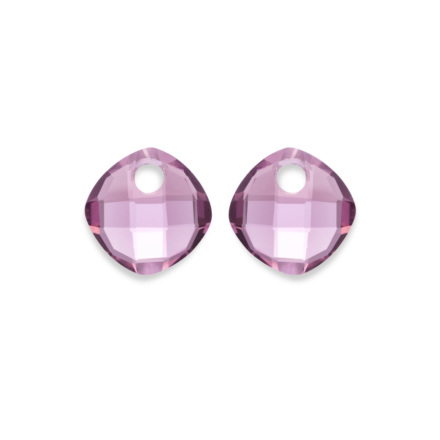 Earstones | Cushion Cut Aubergine Quartz