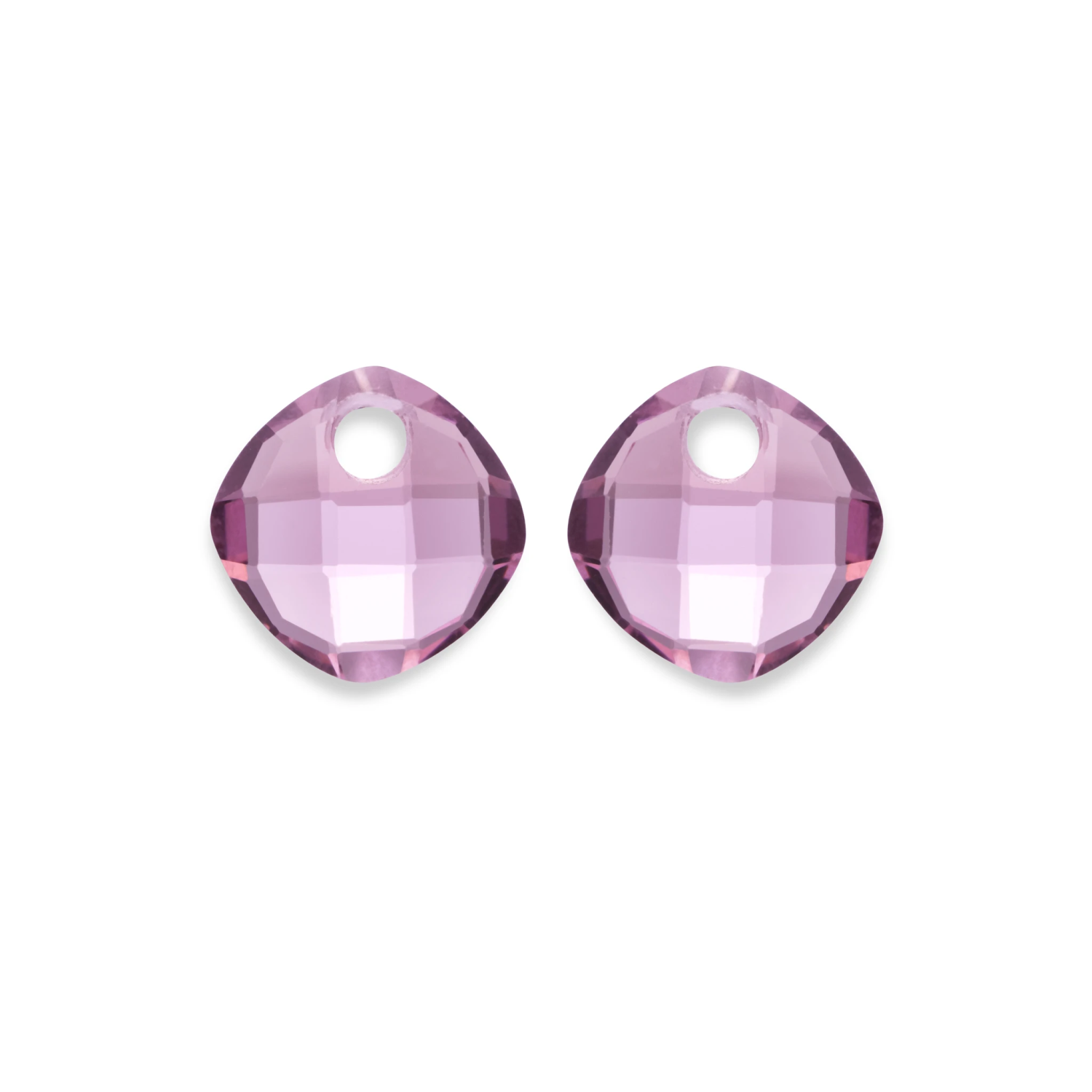 Earstones | Cushion Cut Aubergine Quartz