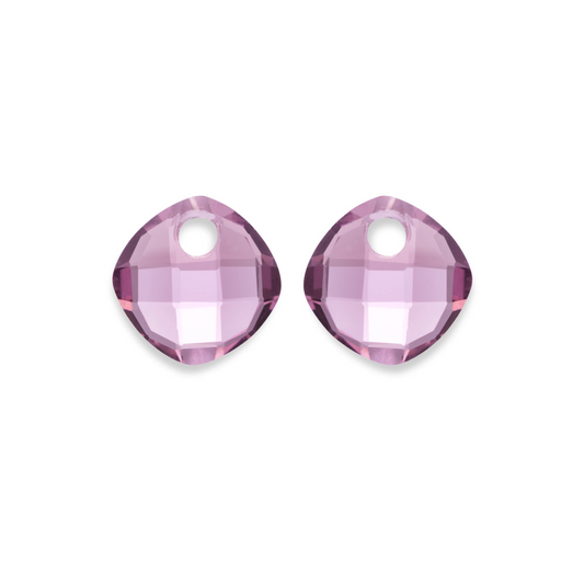 Earstones | Cushion Cut Aubergine Quartz