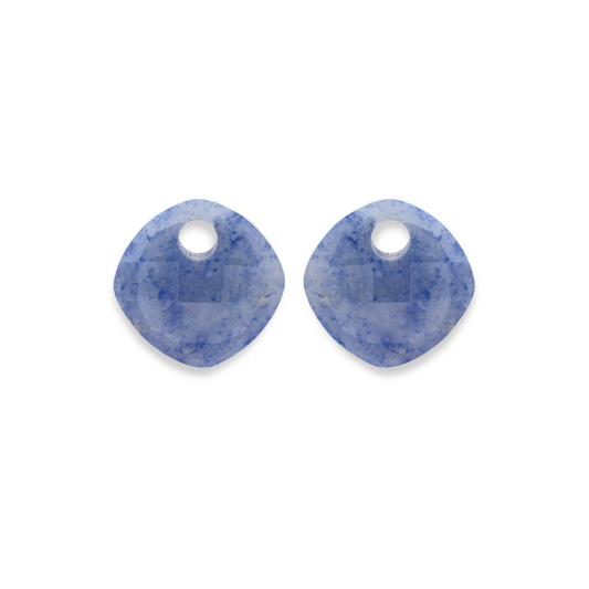 Earstones | Cushion Cut Blue Aventurine