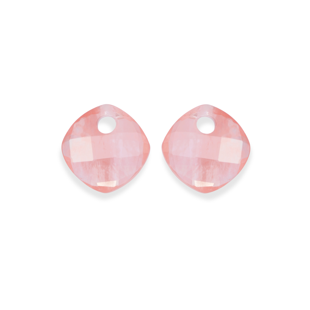 Earstones | Cushion Cut - Cherry Quartz
