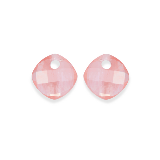 Earstones | Cushion Cut - Cherry Quartz