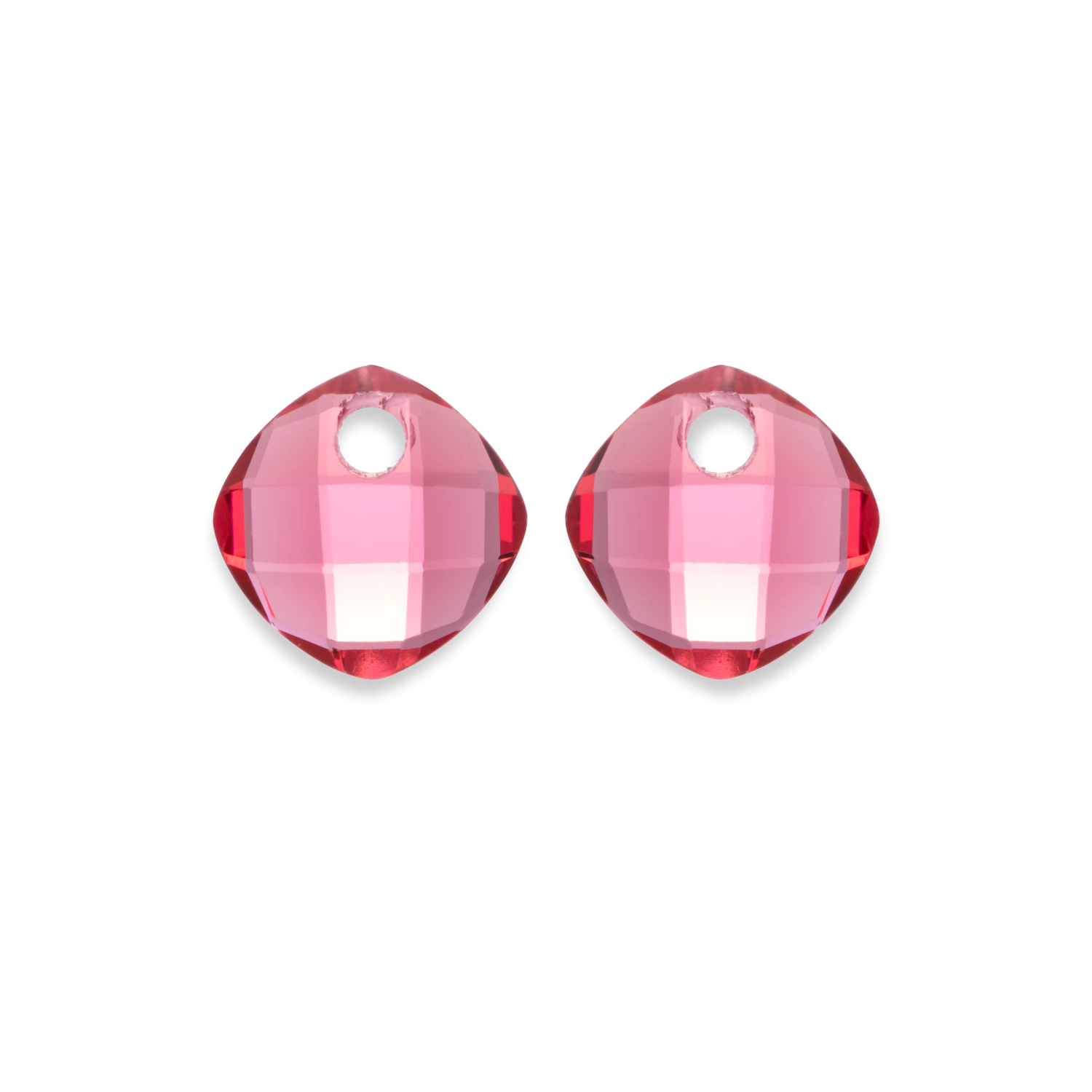 Earstones | Cushion Cut - Fuchsia Quartz