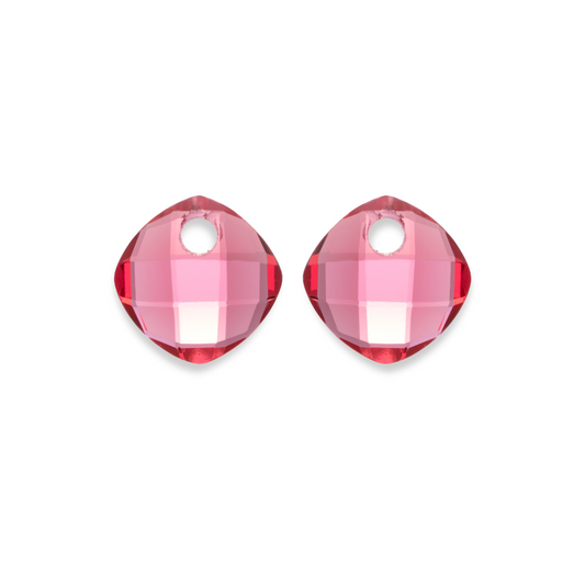 Earstones | Cushion Cut - Fuchsia Quartz