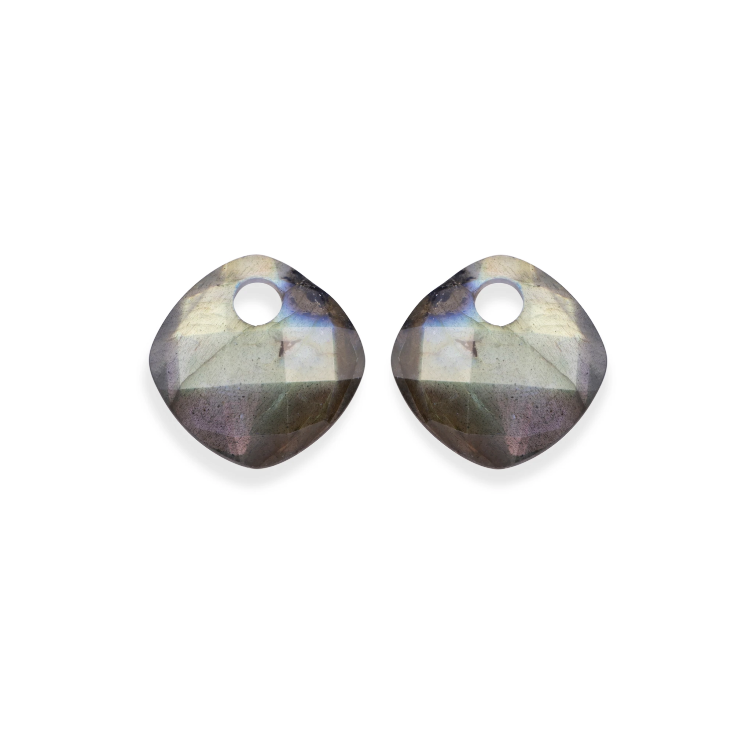Earstones | Cushion Cut - Labradorite