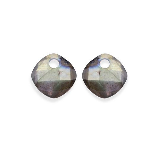 Earstones | Cushion Cut - Labradorite