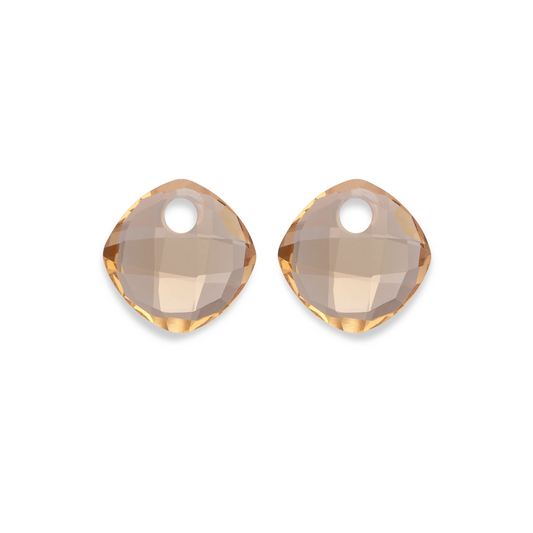 Earstones | Cushion Cut - Light Gold Citrine Quartz