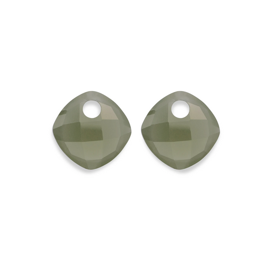 Earstones | Cushion Cut - Lime Jade