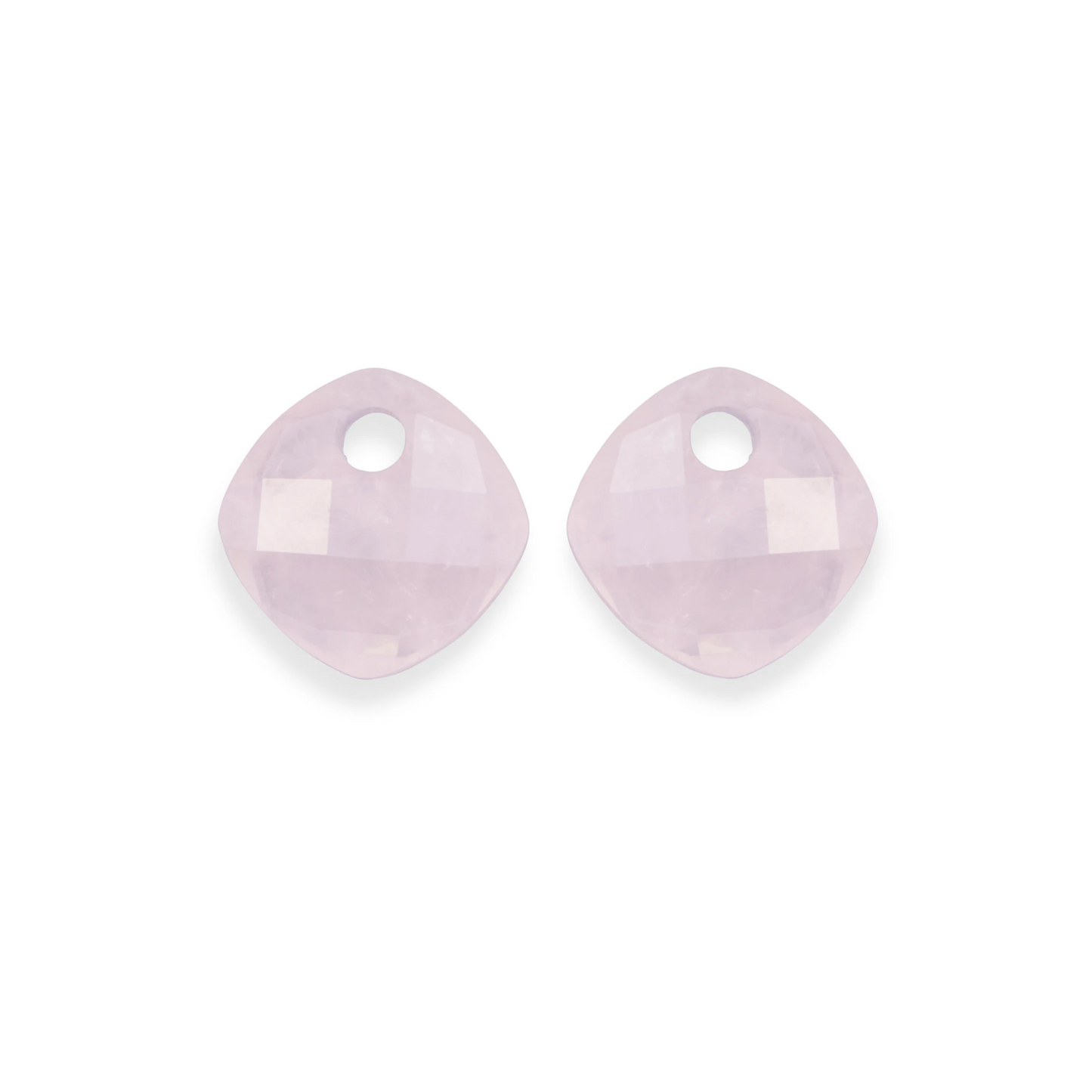 Earstones | Cushion Cut - Rose Quartz