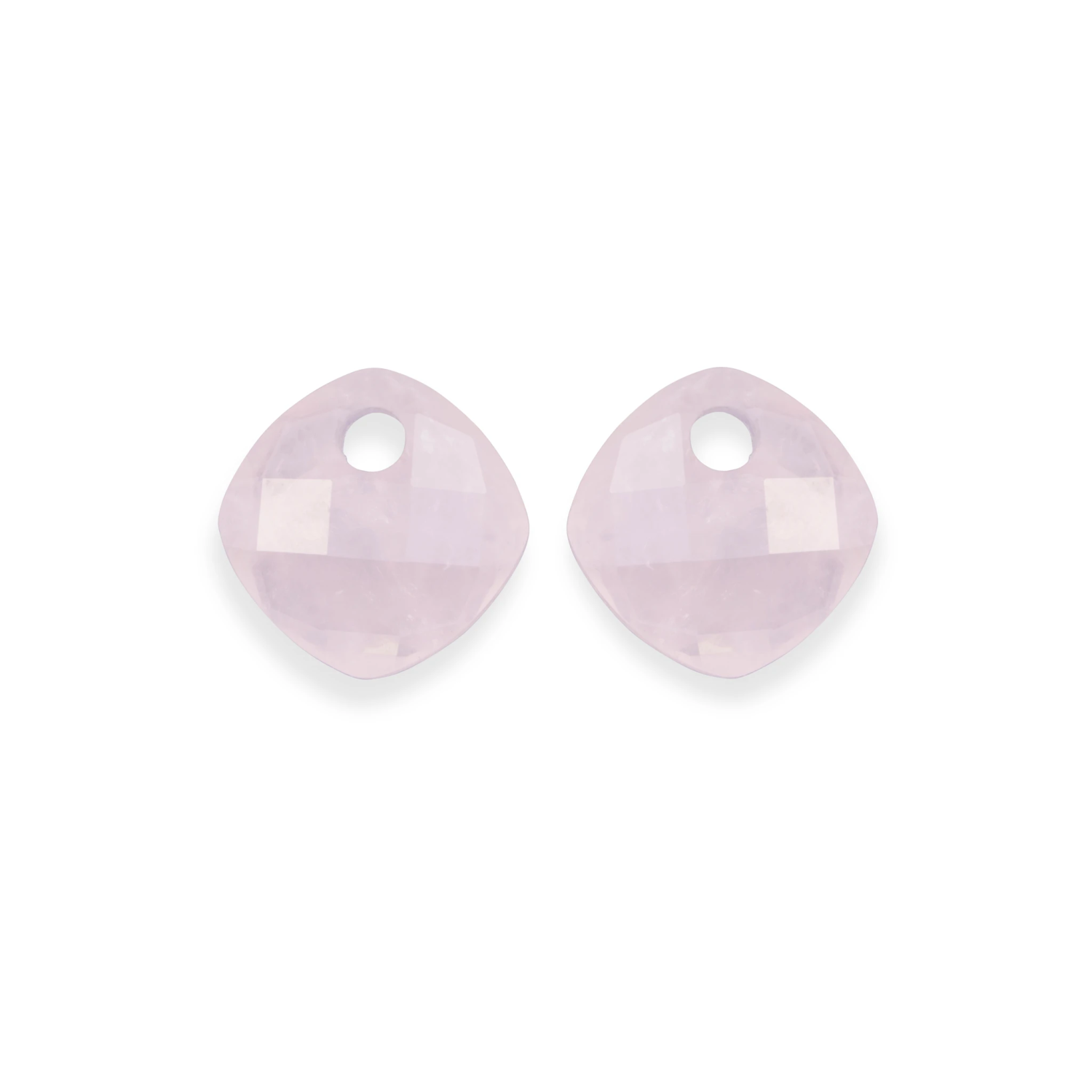 Earstones | Cushion Cut - Rose Quartz