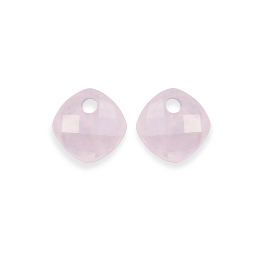 Earstones | Cushion Cut - Rose Quartz