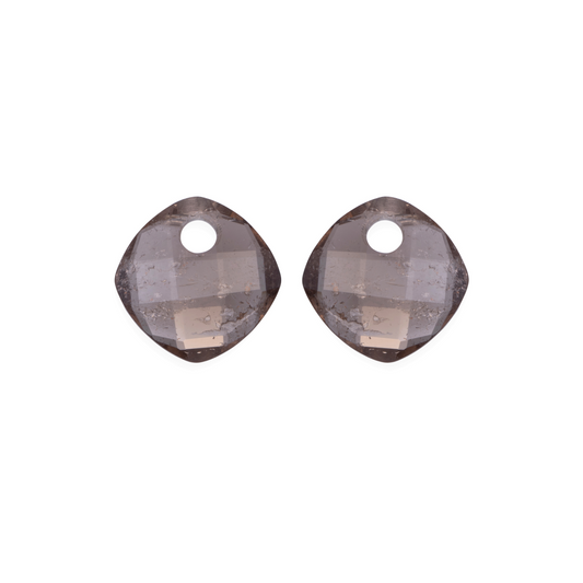 Earstones | Cushion Cut - Smoky Quartz