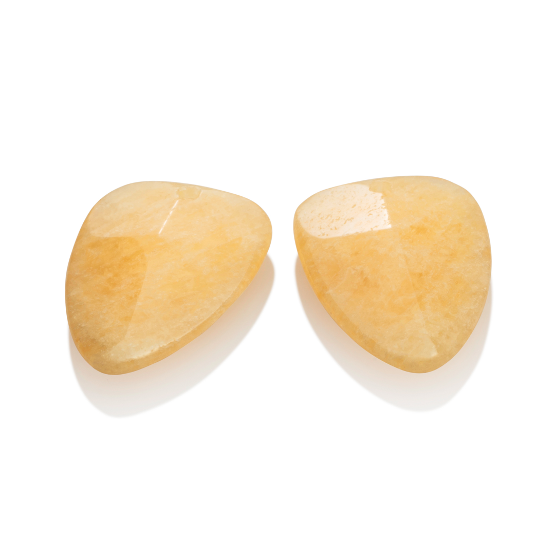 Earstones | Edge - Facet Yellow Jade